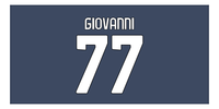 Thumbnail for Personalized Soccer Jersey Number Beach Towel - Italy Dark Grey - Front View