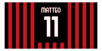 Thumbnail for Personalized Soccer Jersey Number Beach Towel - Milan Italy - Front View