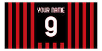 Thumbnail for Personalized Soccer Jersey Number Beach Towel - Milan Italy - Front View