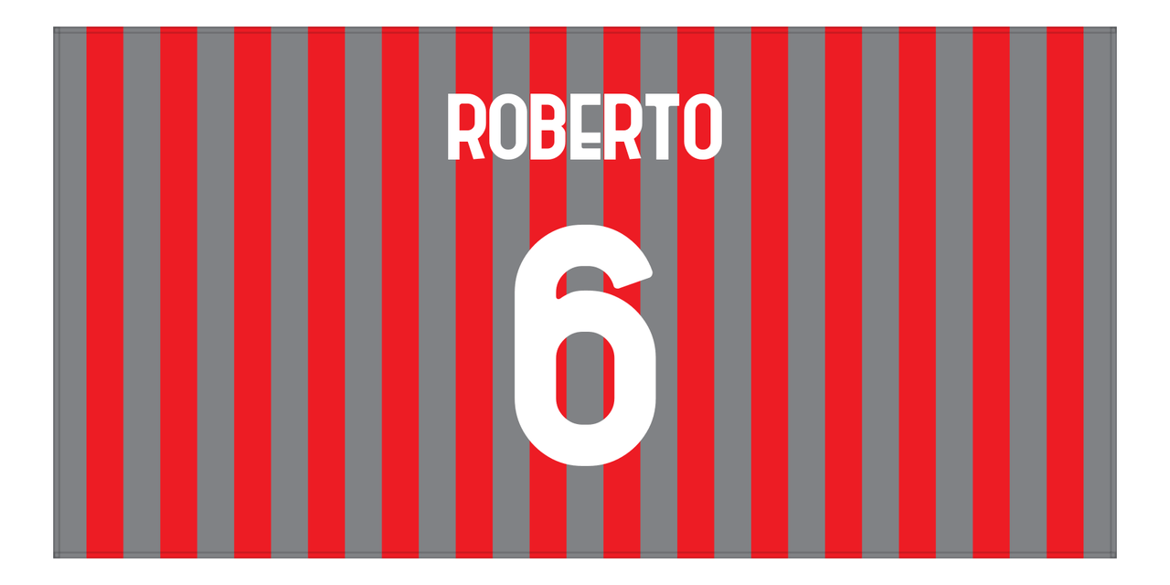 Personalized Soccer Jersey Number Beach Towel - Cremonese Italy Red - Front View