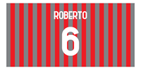 Thumbnail for Personalized Soccer Jersey Number Beach Towel - Cremonese Italy Red - Front View
