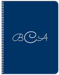 Thumbnail for Personalized Solid Color Notebook  - Blue Background - Monogram - Front View