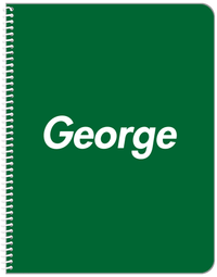Thumbnail for Personalized Solid Color Notebook  - Green Background - Front View
