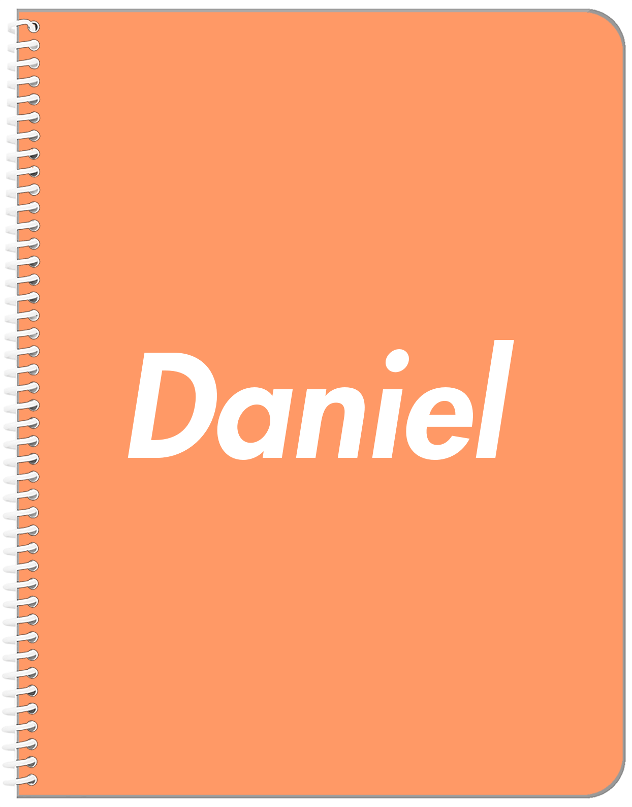 Personalized Solid Color Notebook - Orange Background - Front View