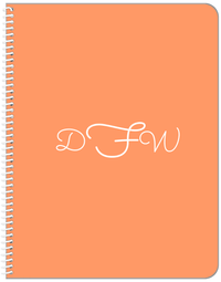 Thumbnail for Personalized Solid Color Notebook - Orange Background - Monogram - Front View