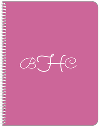 Thumbnail for Personalized Solid Color Notebook - Pink Background - Monogram - Front View