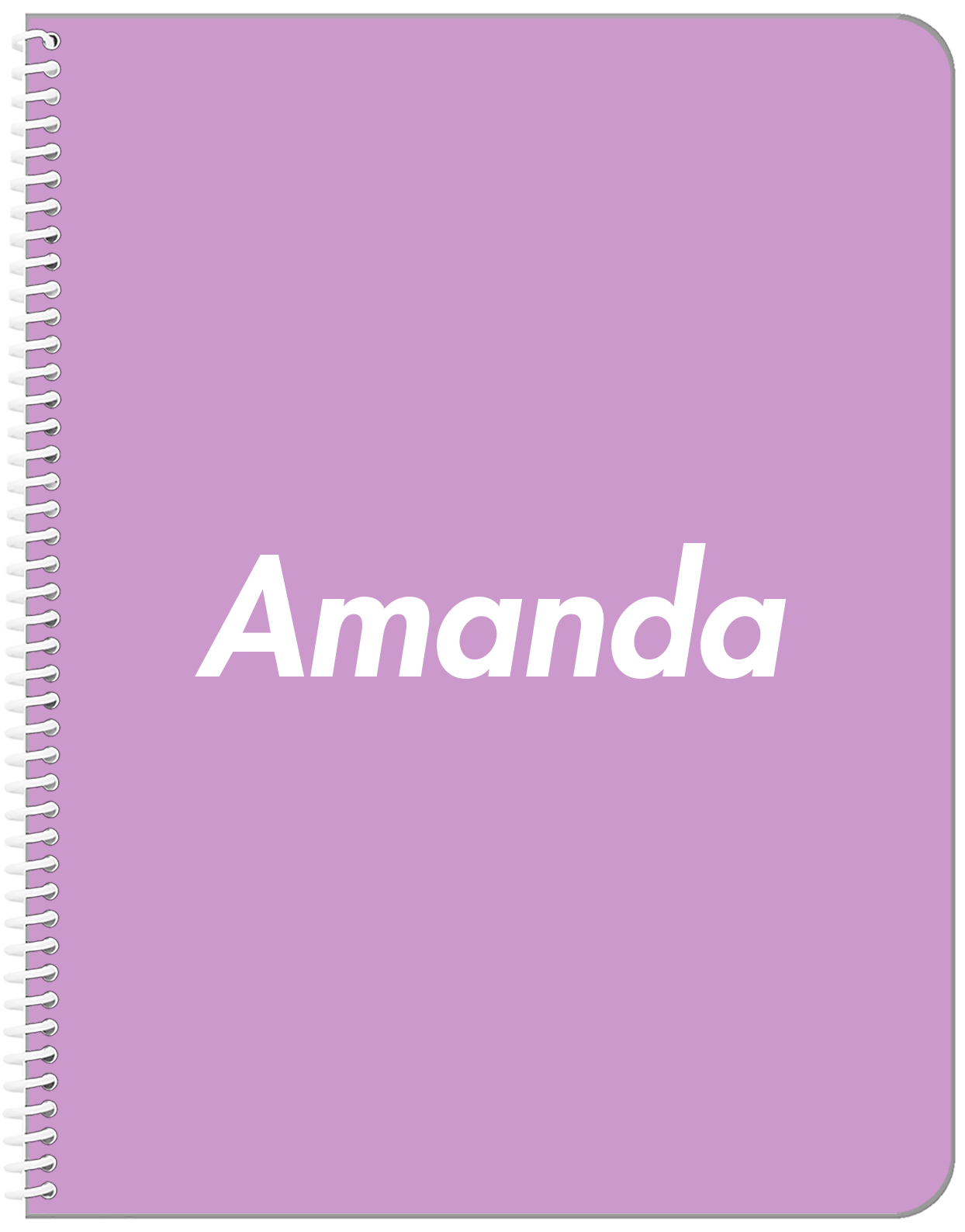 Personalized Solid Color Notebook - Purple Background - Front View
