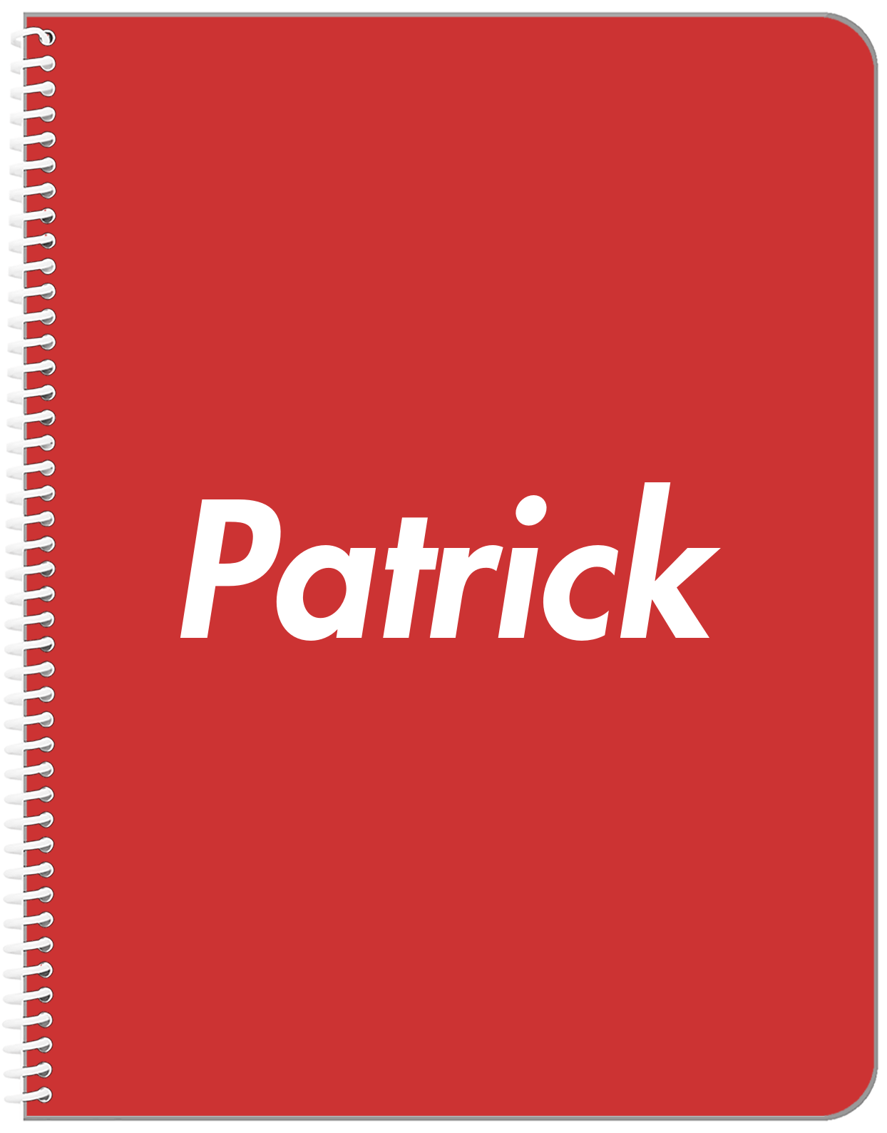 Personalized Solid Color Notebook - Red Background - Front View
