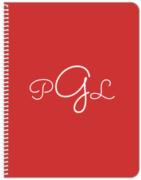 Thumbnail for Personalized Solid Color Notebook - Red Background - Monogram - Front View
