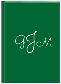 Thumbnail for Personalized Solid Color Journal - Green Background - Monogram - Front View