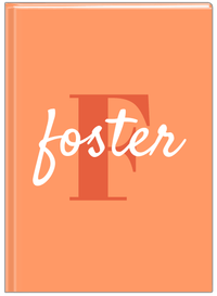 Thumbnail for Personalized Solid Color Journal - Orange Background - Name Over Initial - Front View