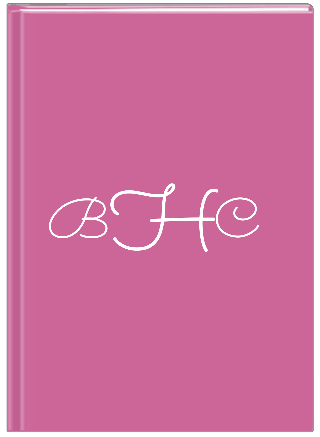 Personalized Solid Color Journal - Pink Background - Monogram - Front View