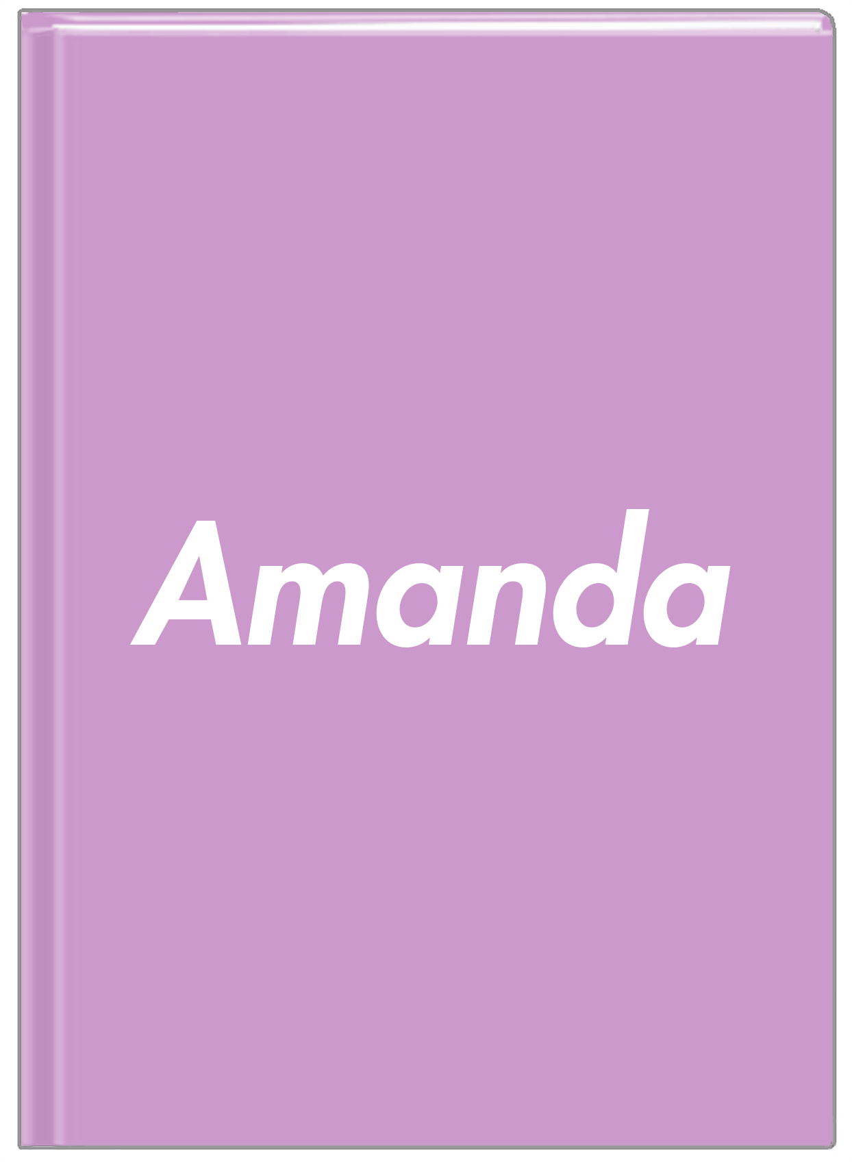 Personalized Solid Color Journal - Purple Background - Front View
