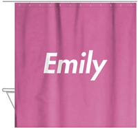 Thumbnail for Personalized Solid Color Shower Curtain - Pink Background - Hanging View