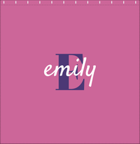 Thumbnail for Personalized Solid Color Shower Curtain - Pink Background - Name Over Initial - Decorate View