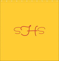 Thumbnail for Personalized Solid Color Shower Curtain - Yellow Background - Monogram - Decorate View