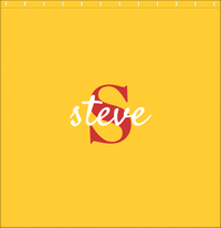 Thumbnail for Personalized Solid Color Shower Curtain - Yellow Background - Name Over Initial - Decorate View