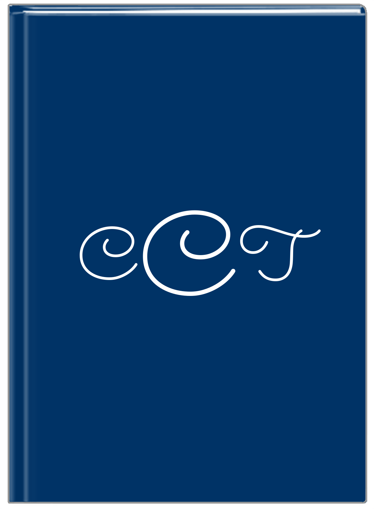 Personalized Solid Color Journal - Blue Background - Monogram - Front View