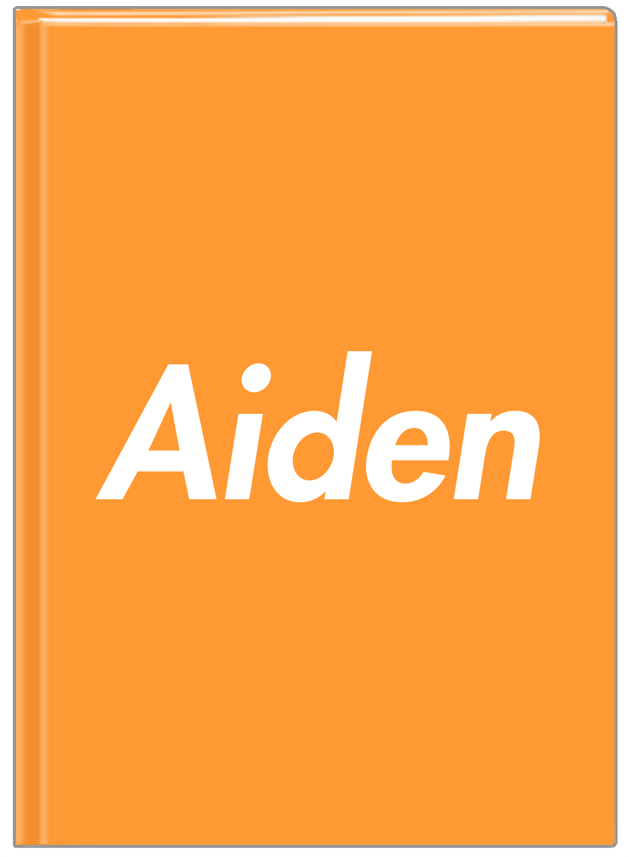 Personalized Solid Color Journal - Orange Background - Front View