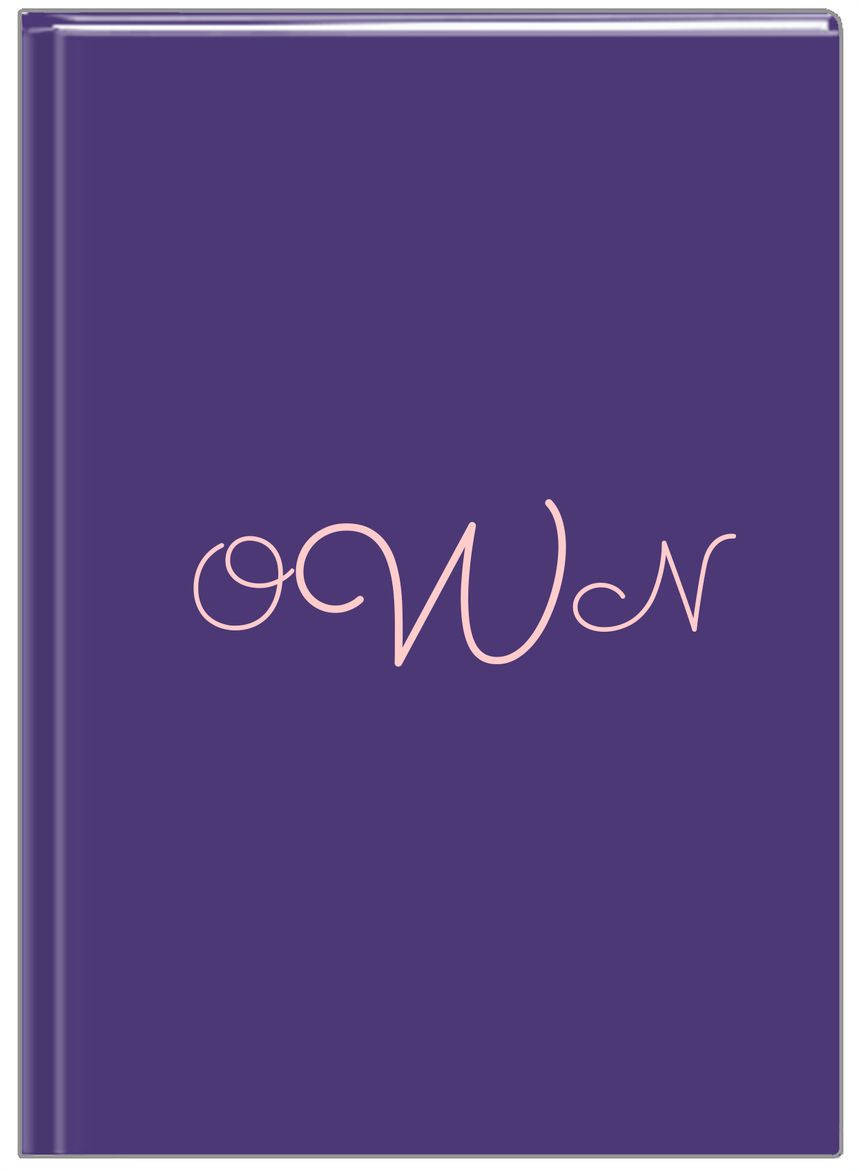 Personalized Solid Color Journal - Purple Background - Monogram - Front View