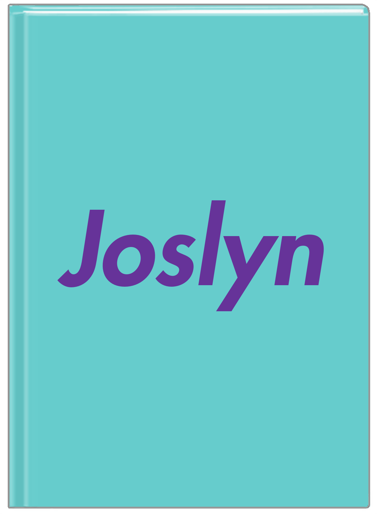 Personalized Solid Color Journal - Teal Background - Front View