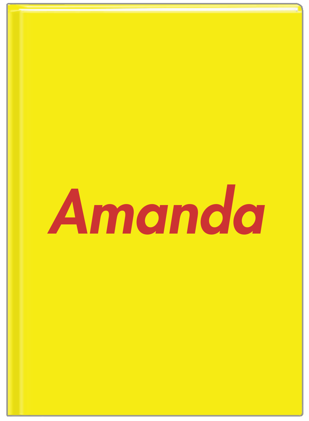 Personalized Solid Color Journal - Yellow Background - Front View