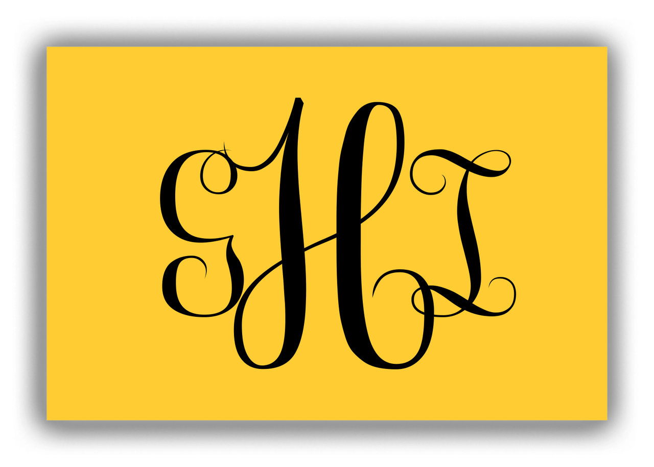 Personalized Solid Color Canvas Wrap & Photo Print - Yellow - Monogram - Front View