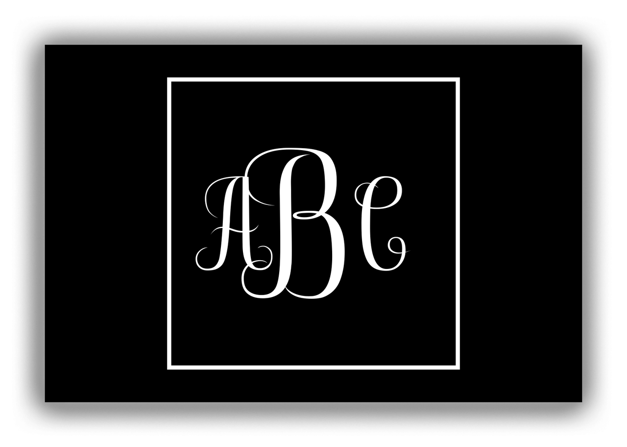 Personalized Solid Color Canvas Wrap & Photo Print II - Black - Square - Monogram - Front View