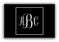 Thumbnail for Personalized Solid Color Canvas Wrap & Photo Print II - Black - Square - Monogram - Front View