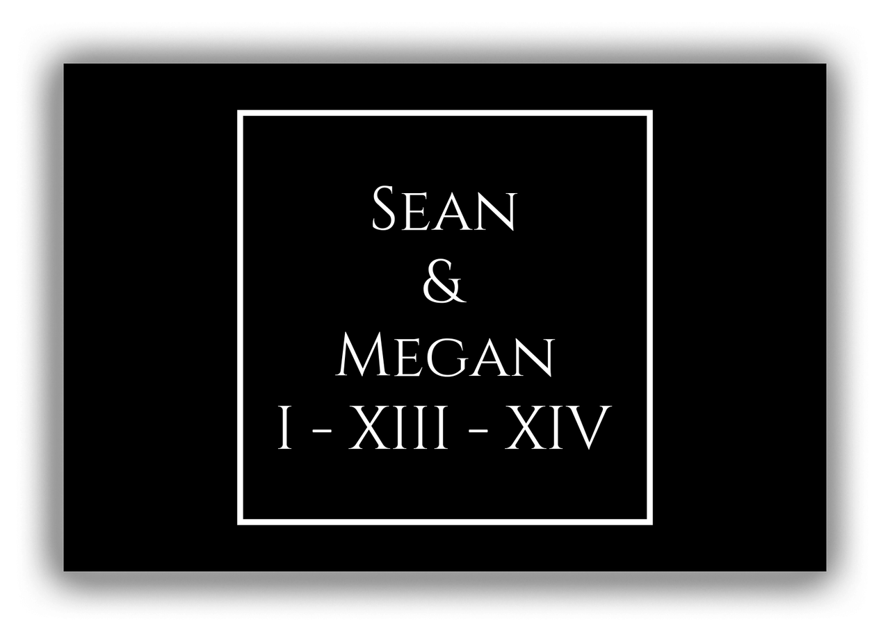 Personalized Solid Color Canvas Wrap & Photo Print II - Black - Square - Multi-Line Text - Front View