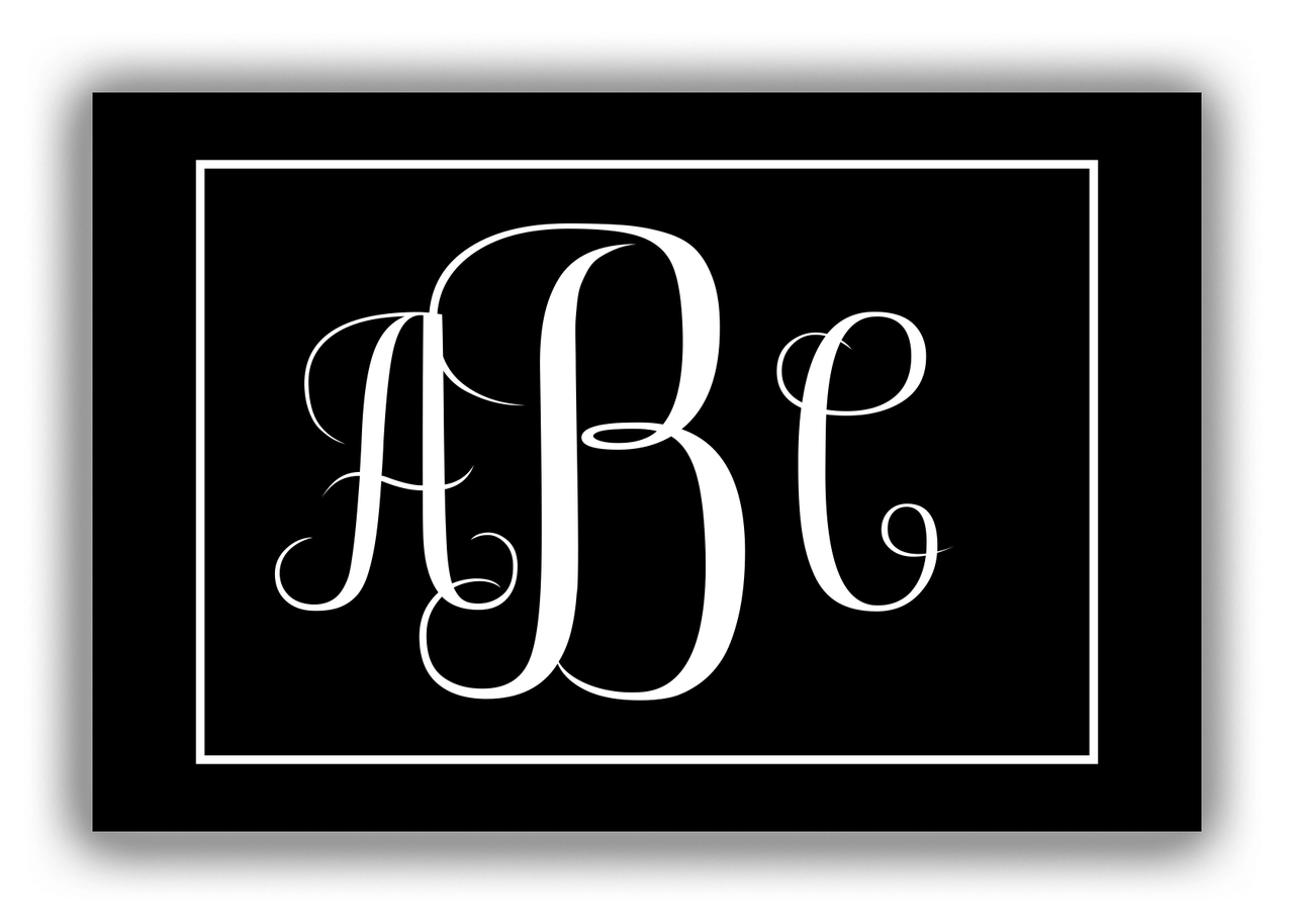 Personalized Solid Color Canvas Wrap & Photo Print II - Black - Rectangle - Monogram - Front View