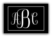 Thumbnail for Personalized Solid Color Canvas Wrap & Photo Print II - Black - Rectangle - Monogram - Front View