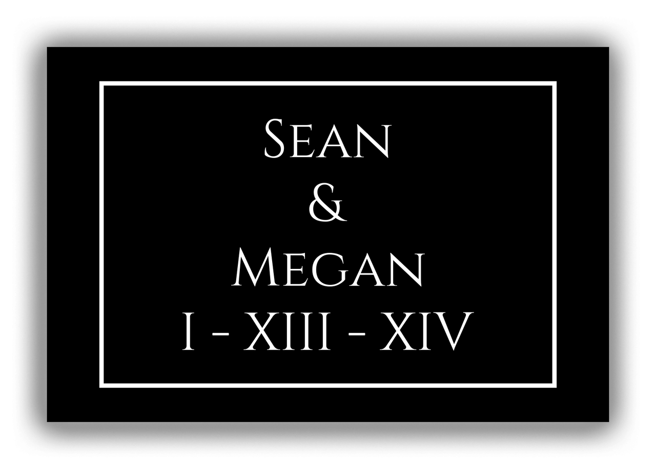 Personalized Solid Color Canvas Wrap & Photo Print II - Black - Rectangle - Multi-Line Text - Front View