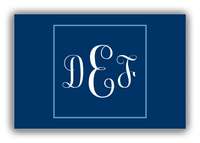 Thumbnail for Personalized Solid Color Canvas Wrap & Photo Print II - Blue - Square - Monogram - Front View