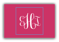 Thumbnail for Personalized Solid Color Canvas Wrap & Photo Print II - Pink - Square - Monogram - Front View