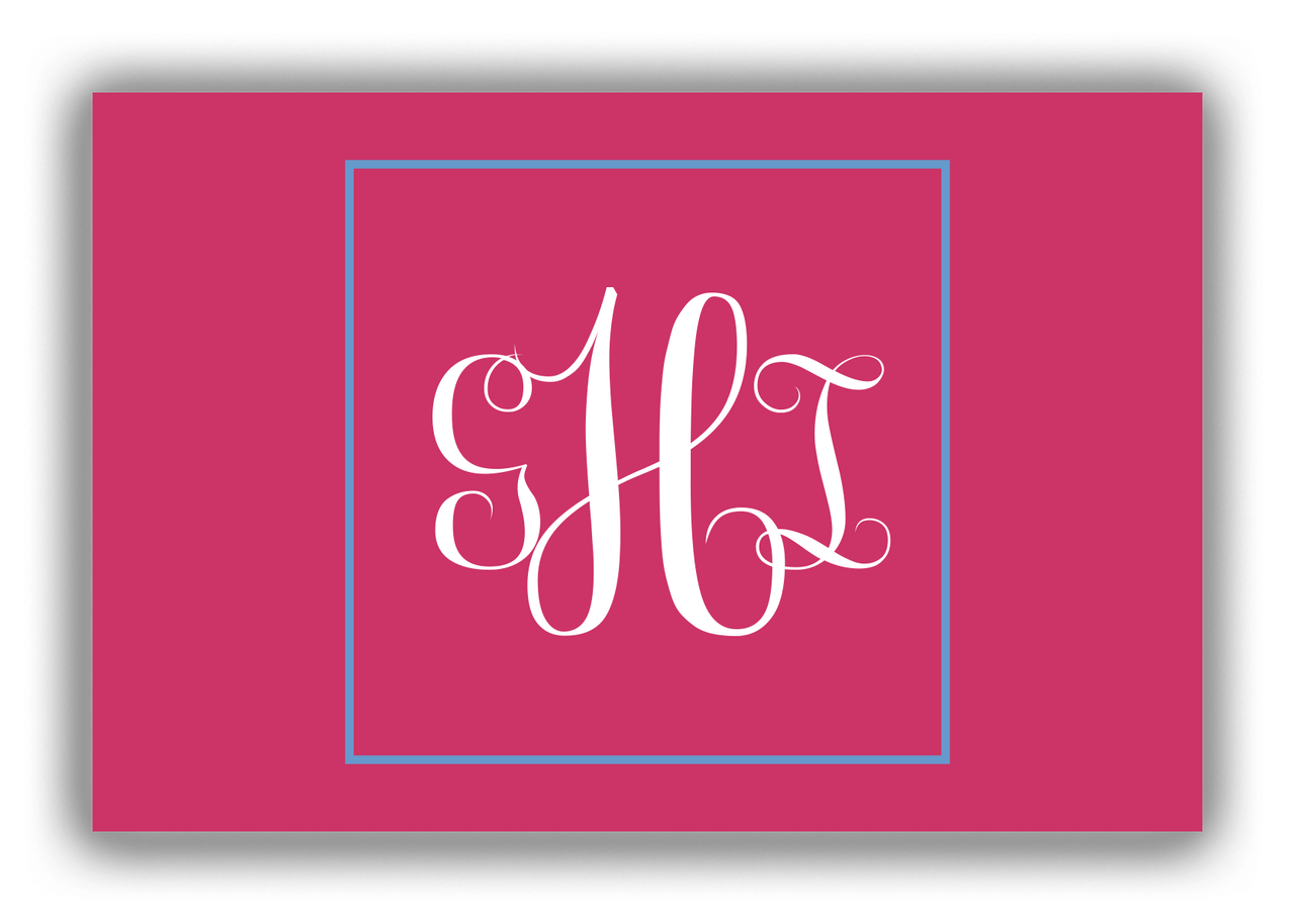 Personalized Solid Color Canvas Wrap & Photo Print II - Pink - Square - Monogram - Front View