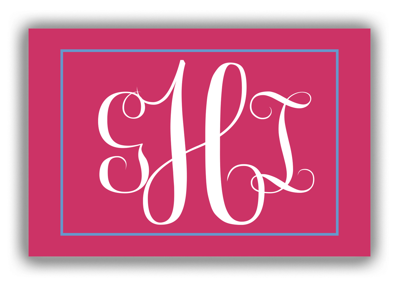 Personalized Solid Color Canvas Wrap & Photo Print II - Pink - Rectangle - Monogram - Front View