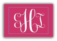 Thumbnail for Personalized Solid Color Canvas Wrap & Photo Print II - Pink - Rectangle - Monogram - Front View