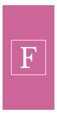 Thumbnail for Personalized Solid Color Beach Towel - Vertical - Square - Pink and White - Single Initial - Front View