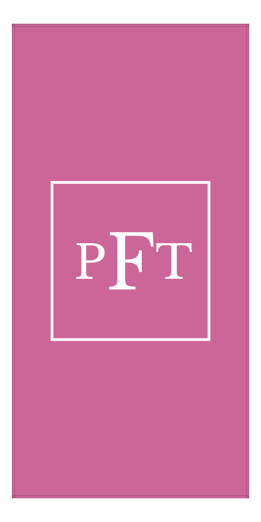 Personalized Solid Color Beach Towel - Vertical - Square - Pink and White - Monogram - Front View