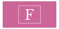 Thumbnail for Personalized Solid Color Beach Towel - Horizontal - Rectangle - Pink and White - Single Initial - Front View