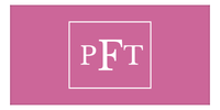 Thumbnail for Personalized Solid Color Beach Towel - Horizontal - Rectangle - Pink and White - Monogram - Front View