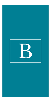 Thumbnail for Personalized Solid Color Beach Towel - Vertical - Rectangle - Teal and White - Single Initial - Front View