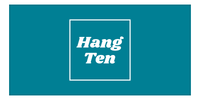 Thumbnail for Personalized Solid Color Beach Towel - Horizontal - Square - Teal and White - Multi-Line Text - Front View