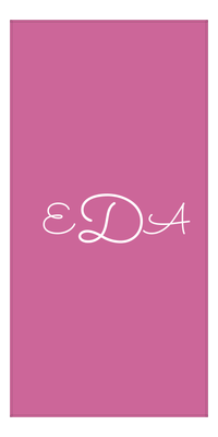 Thumbnail for Personalized Solid Color Beach Towel - Vertical - Pink Background - Monogram - Front View