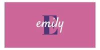 Thumbnail for Personalized Solid Color Beach Towel - Horizontal - Pink Background - Name Over Initial - Front View