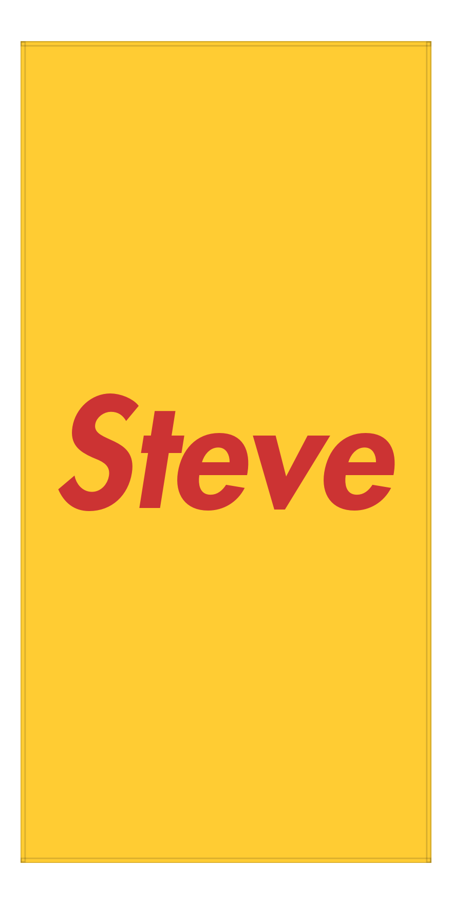 Personalized Solid Color Beach Towel - Vertical - Yellow Background - Front View