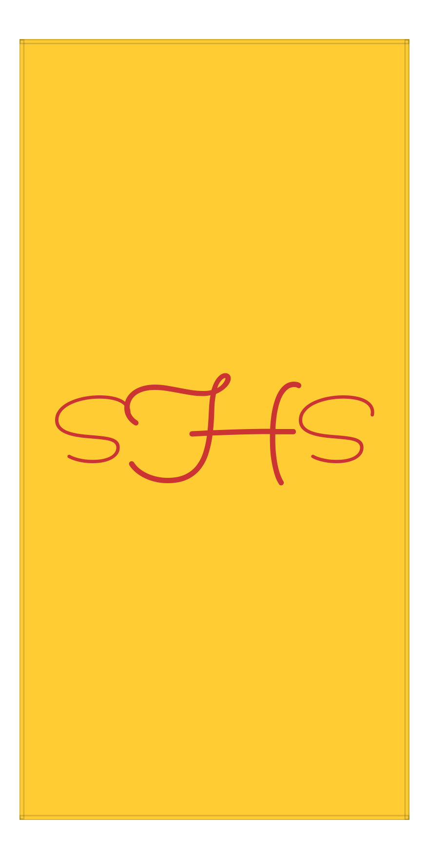 Personalized Solid Color Beach Towel - Vertical - Yellow Background - Monogram - Front View