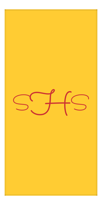 Thumbnail for Personalized Solid Color Beach Towel - Vertical - Yellow Background - Monogram - Front View