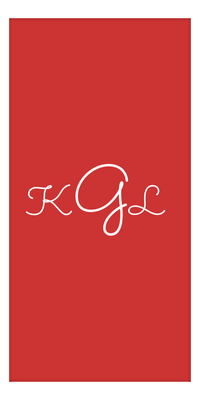 Thumbnail for Personalized Solid Color Beach Towel - Vertical - Red Background - Monogram - Front View